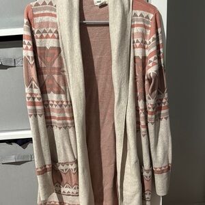 Patterned Pink and Cream Women's Sweater